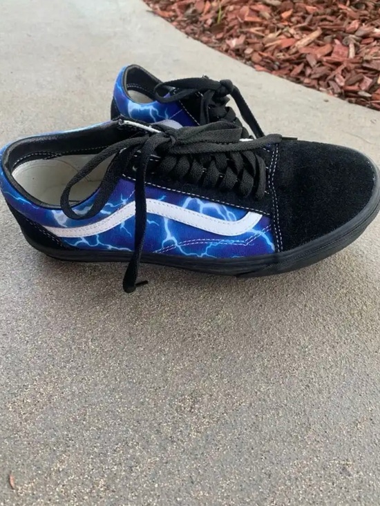 Vans Other - Vans Men’s Black & Blue Lightning Old Skool Sneakers Size 7.5 Men’s 9 Women’s